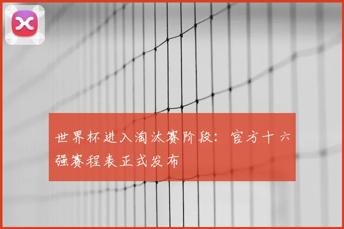 世界杯进入淘汰赛阶段：官方十六强赛程表正式发布